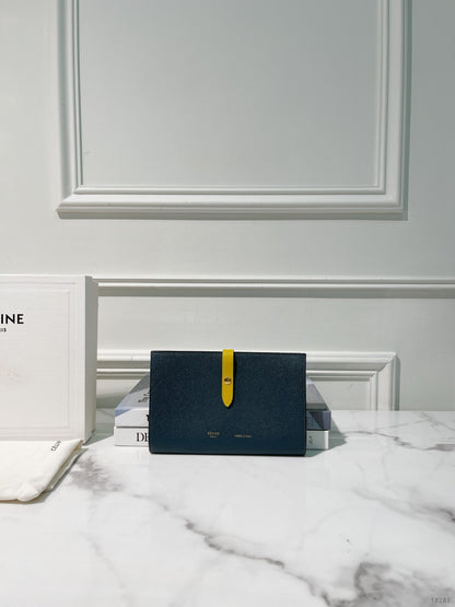 CELINE LARGE STRAP WALLET, Blue/Yellow