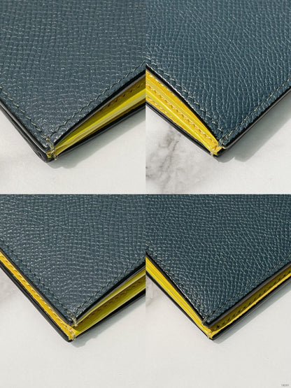 CELINE LARGE STRAP WALLET, Blue/Yellow