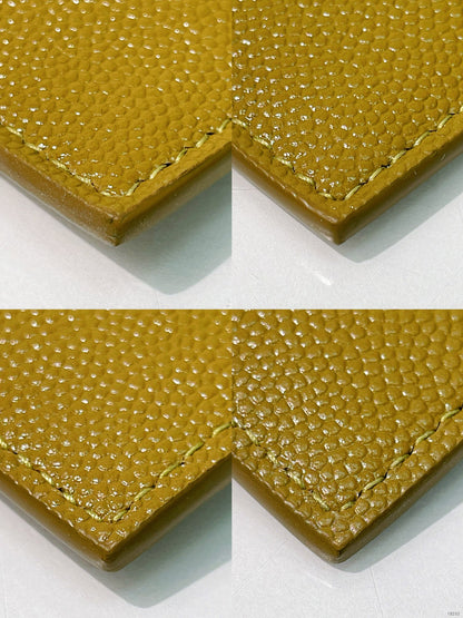 YSL UPTOWN POUCH IN GRAIN, Olive Drab