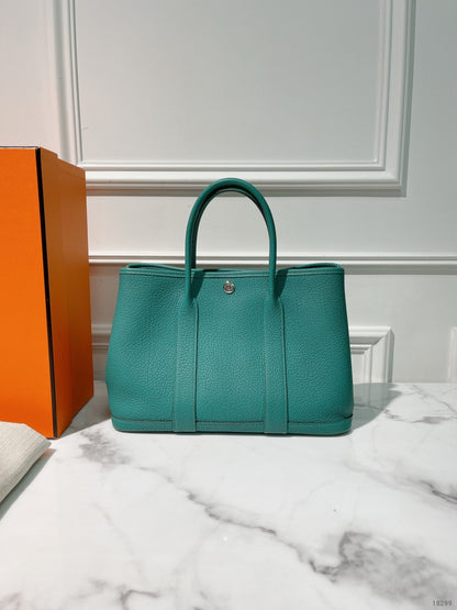 HERMES GARDEN PARTY 30, Malachite/Silver