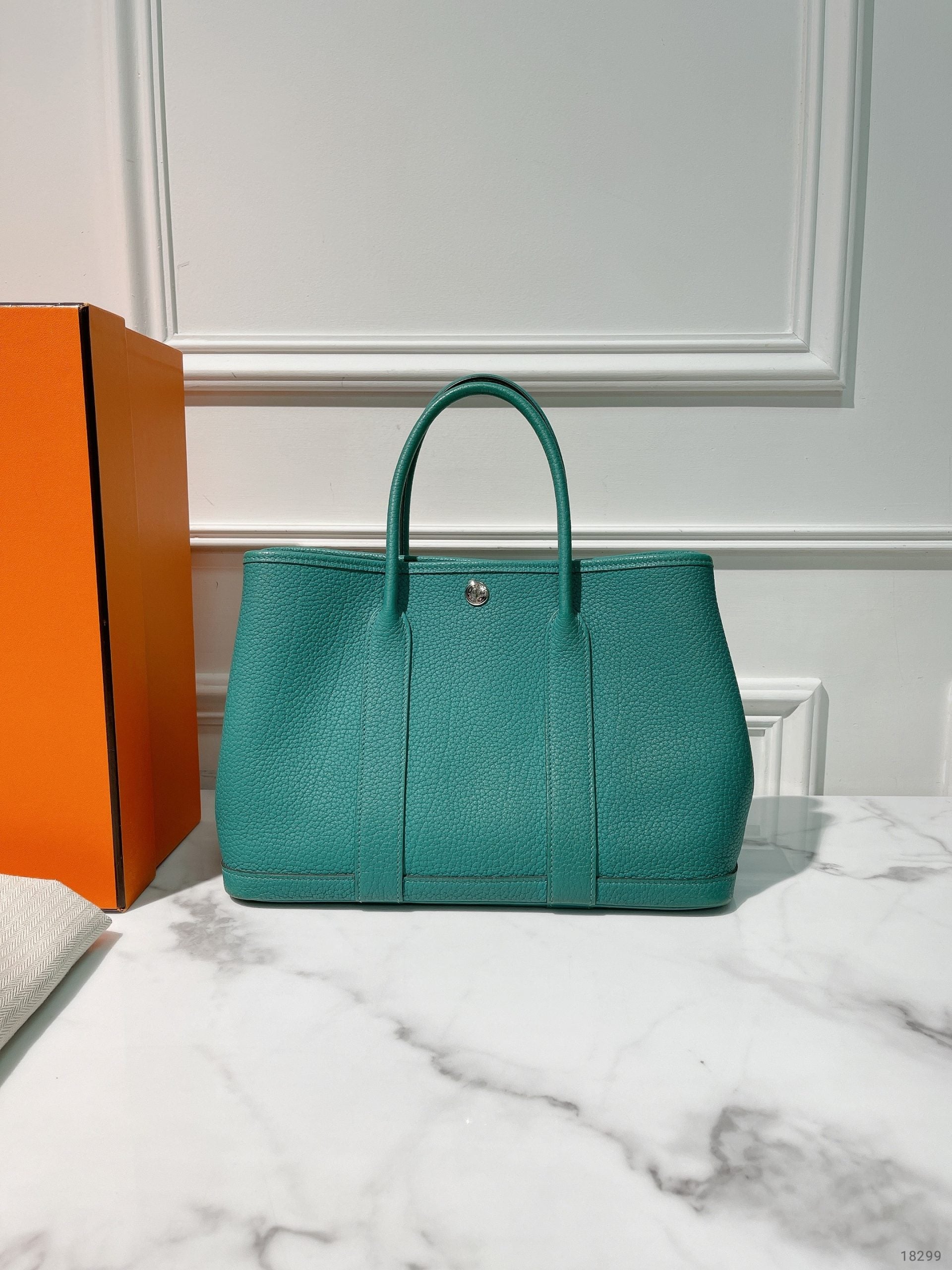 HERMES GARDEN PARTY 30, Malachite/Silver