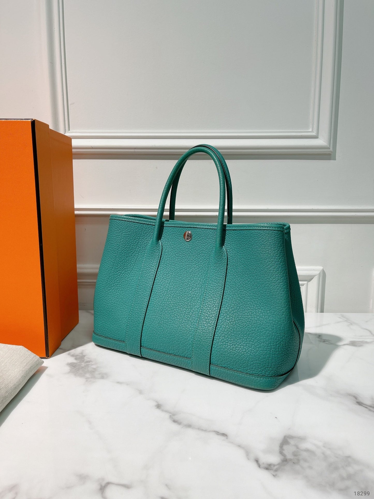 HERMES GARDEN PARTY 30, Malachite/Silver