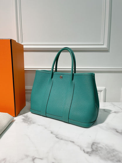 HERMES GARDEN PARTY 30, Malachite/Silver