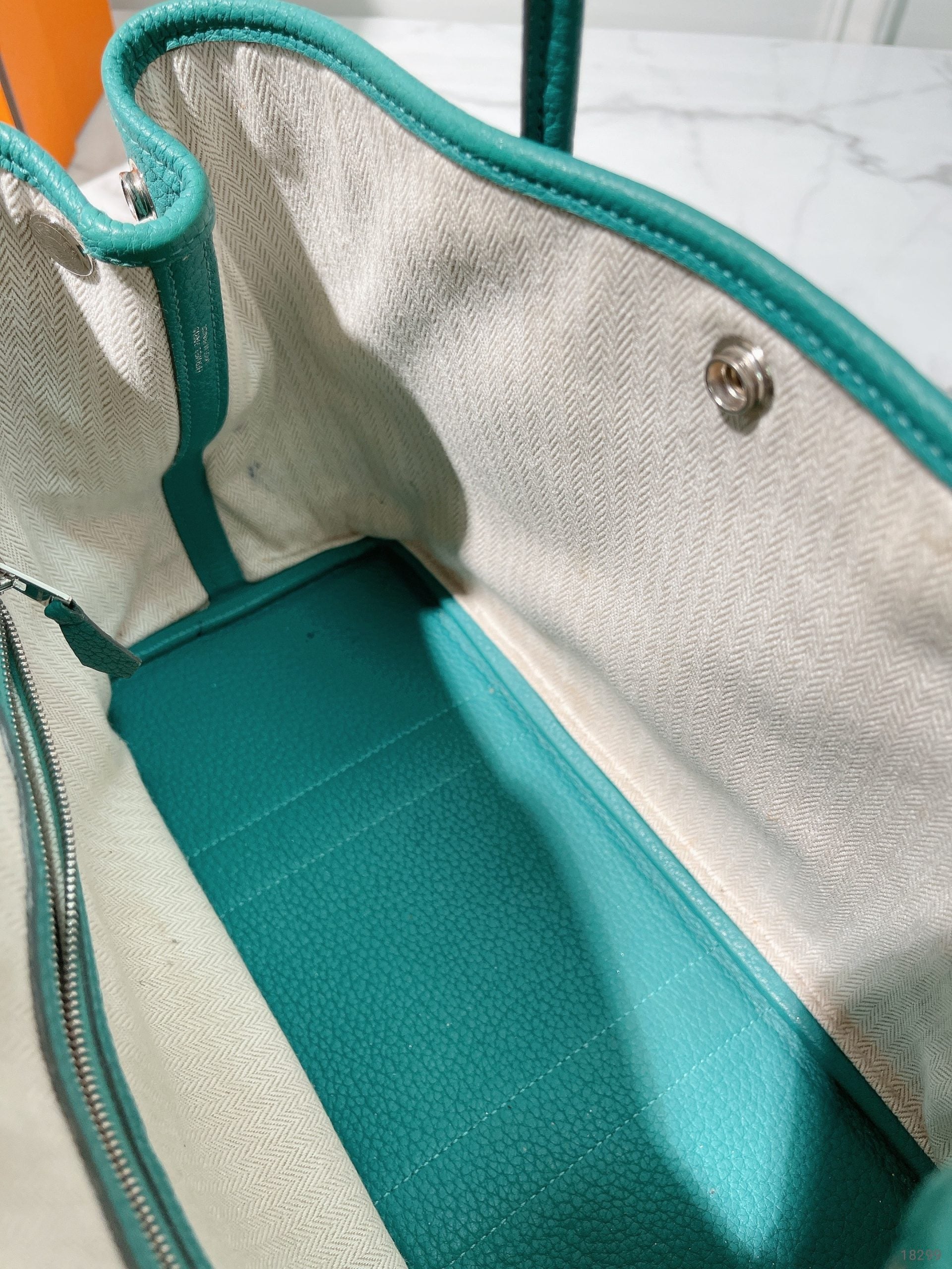 HERMES GARDEN PARTY 30, Malachite/Silver