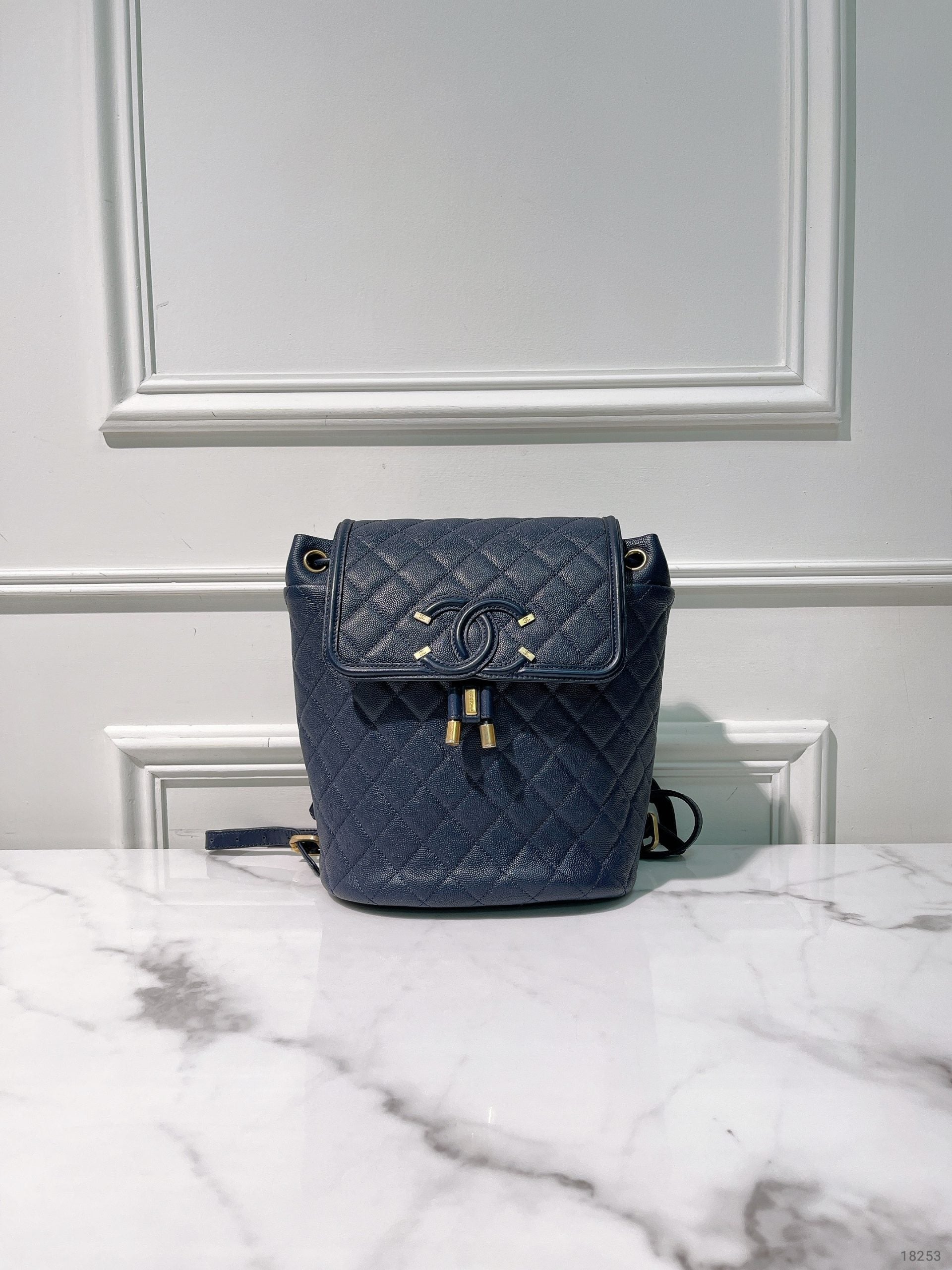 CHANEL FILIGREE BACKPACK, Navy