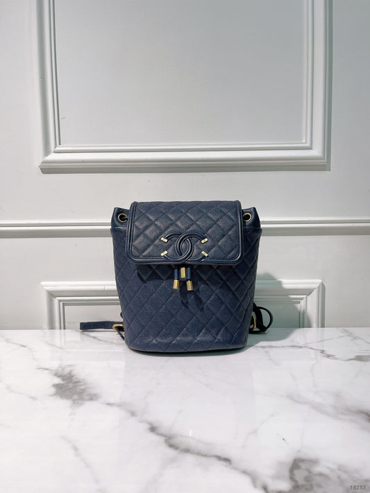 CHANEL FILIGREE BACKPACK, Navy