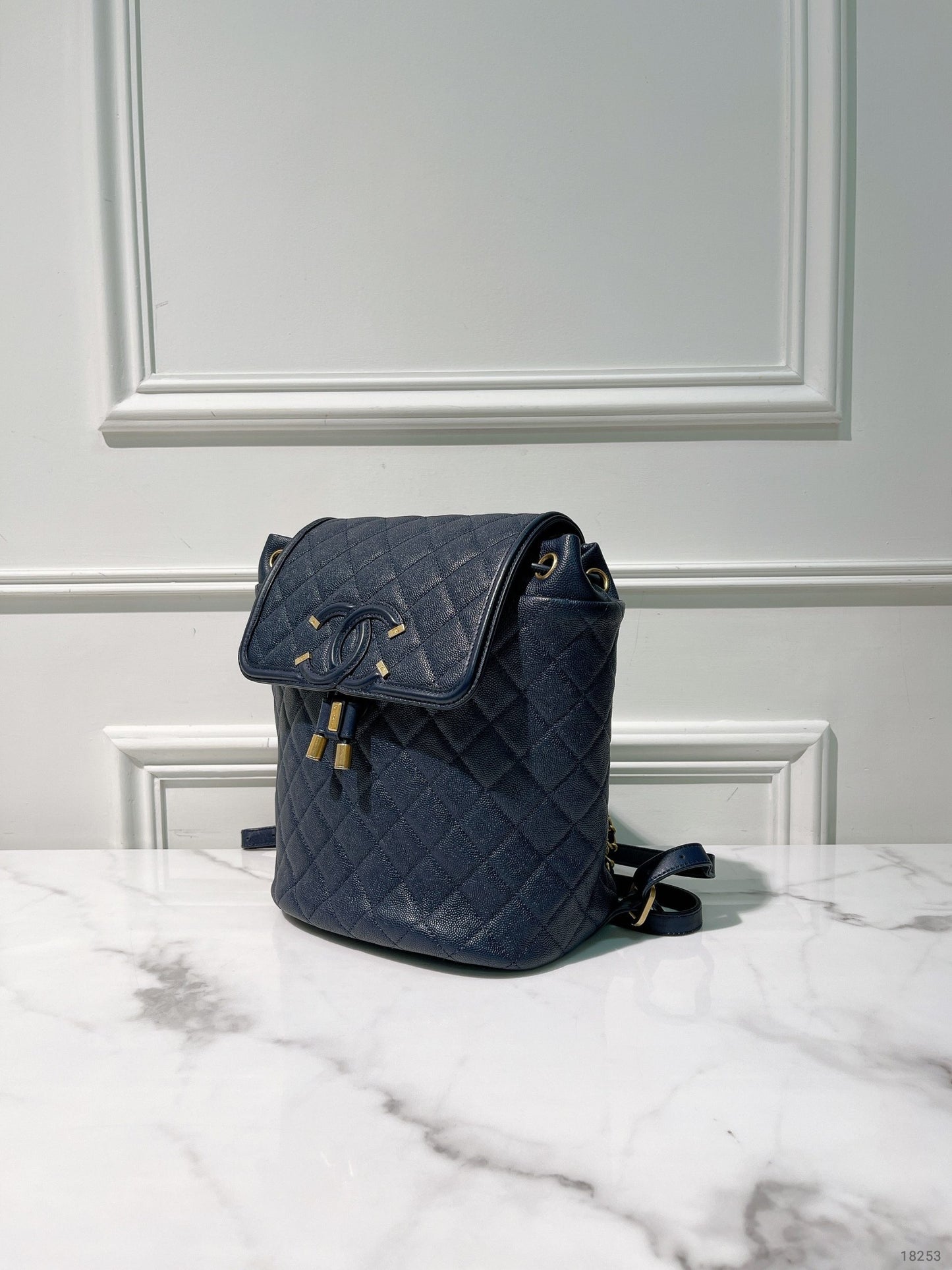 CHANEL FILIGREE BACKPACK, Navy