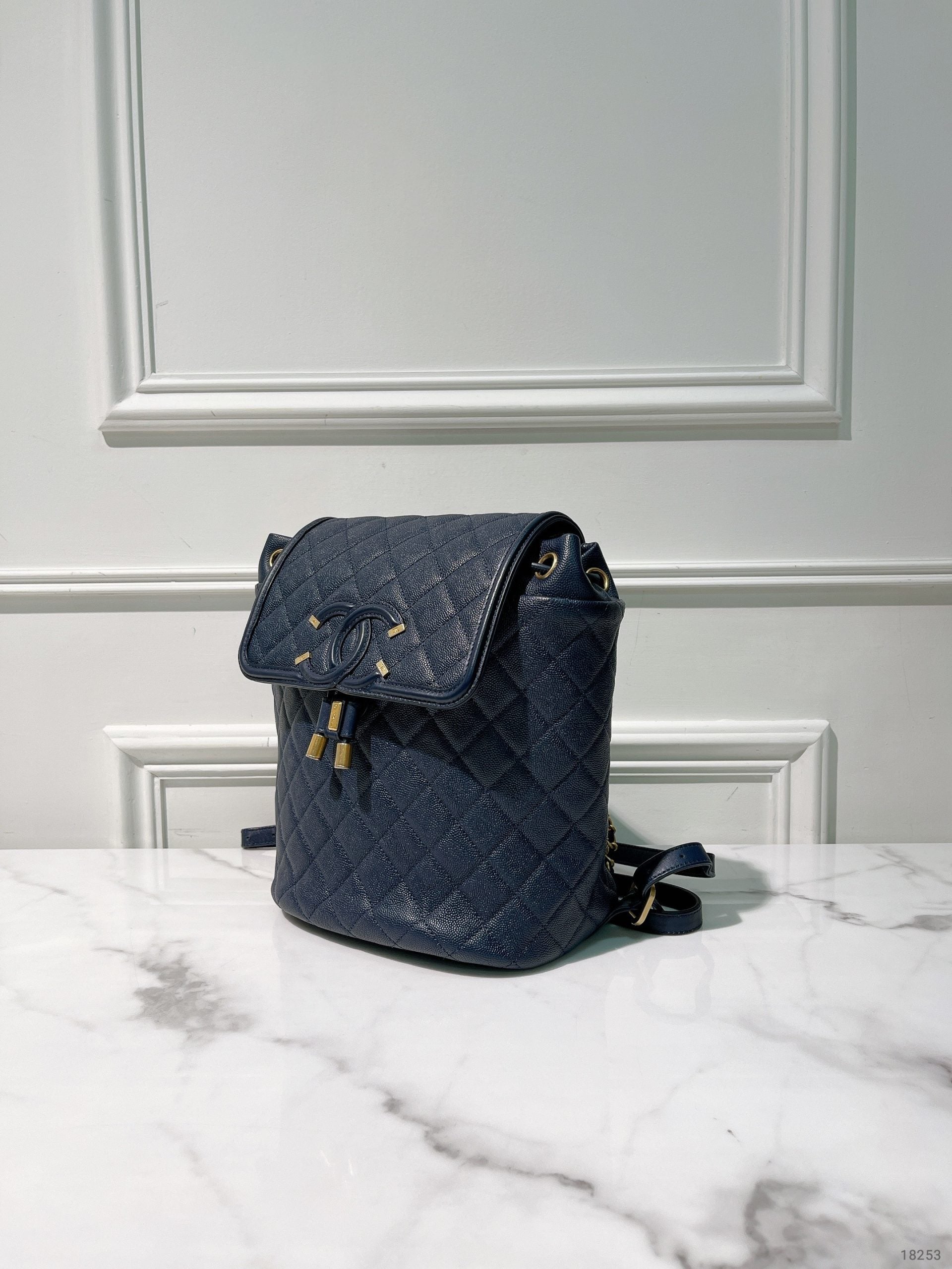 CHANEL FILIGREE BACKPACK, Navy