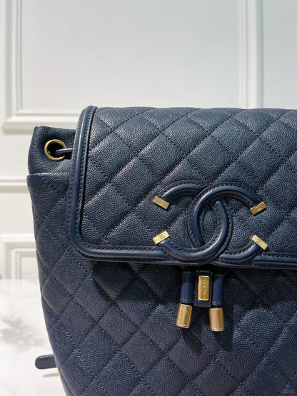 CHANEL FILIGREE BACKPACK, Navy
