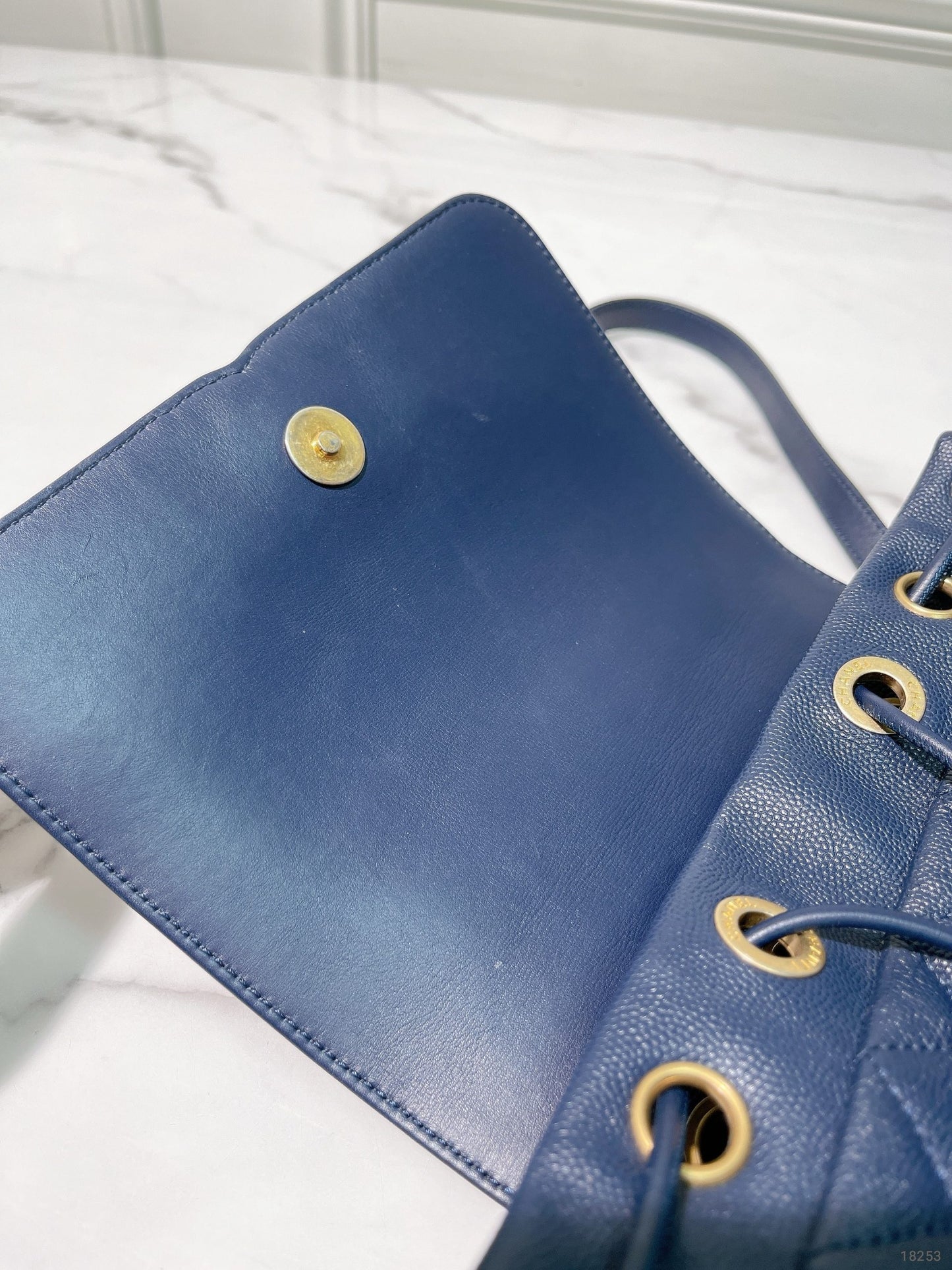 CHANEL FILIGREE BACKPACK, Navy