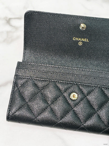 CHANEL 24S WALLET, Black/Gold