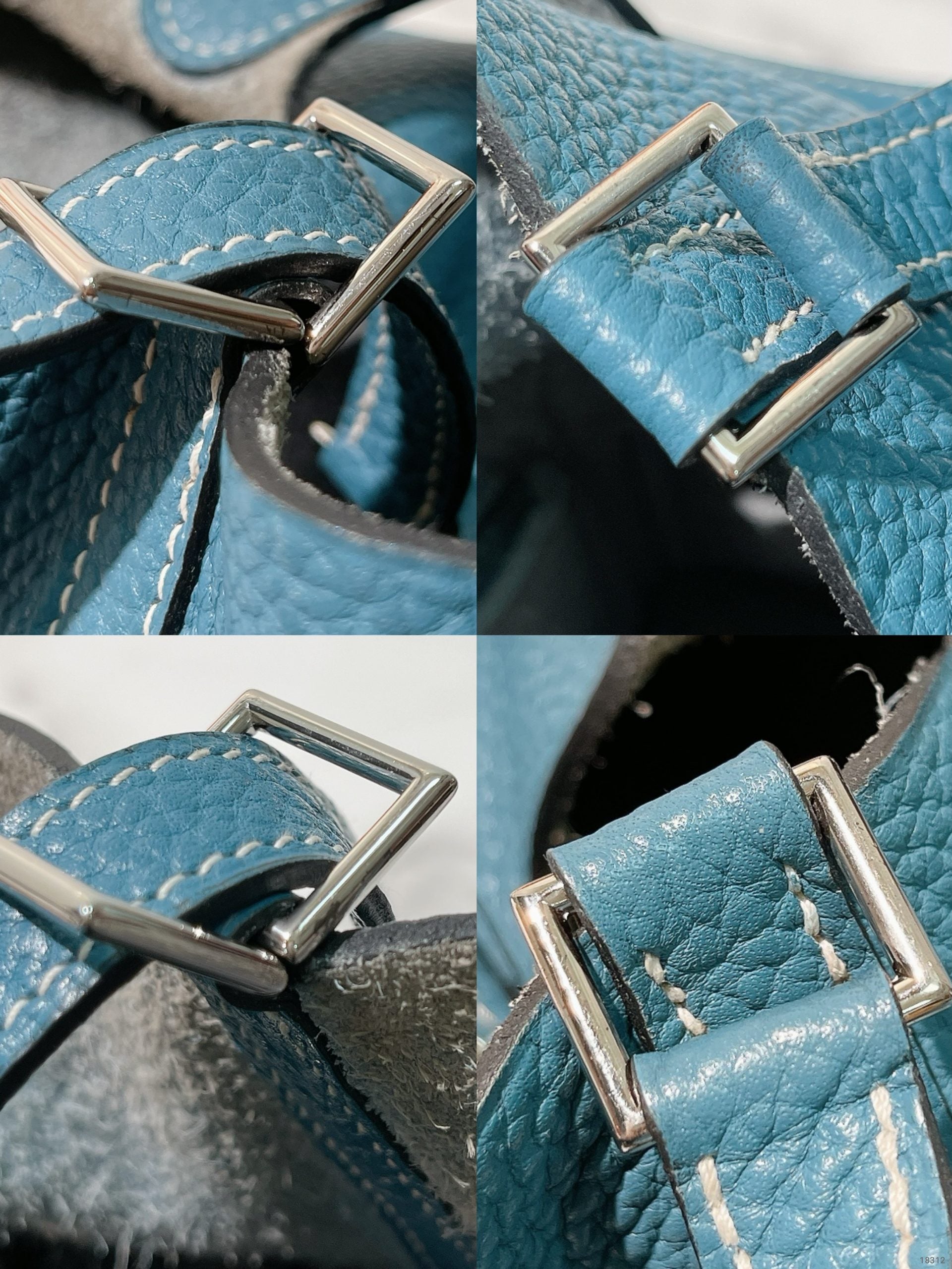 HERMES PICOTIN LOCK 18, Bleu Jean/Silver