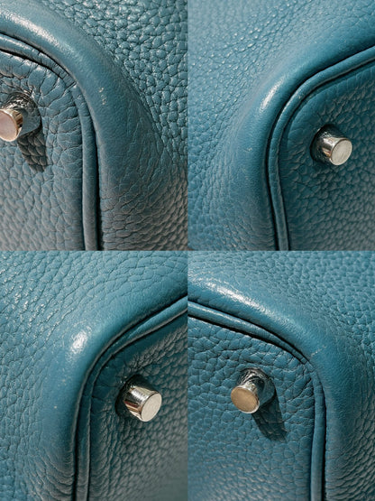 HERMES PICOTIN LOCK 18, Bleu Jean/Silver