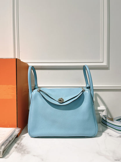 HERMES LINDY 30, Bleu Celeste/Silver