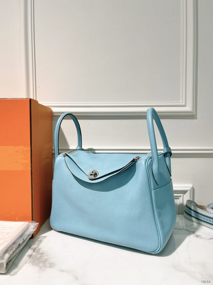 HERMES LINDY 30, Bleu Celeste/Silver