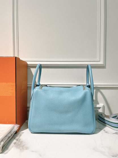 HERMES LINDY 30, Bleu Celeste/Silver