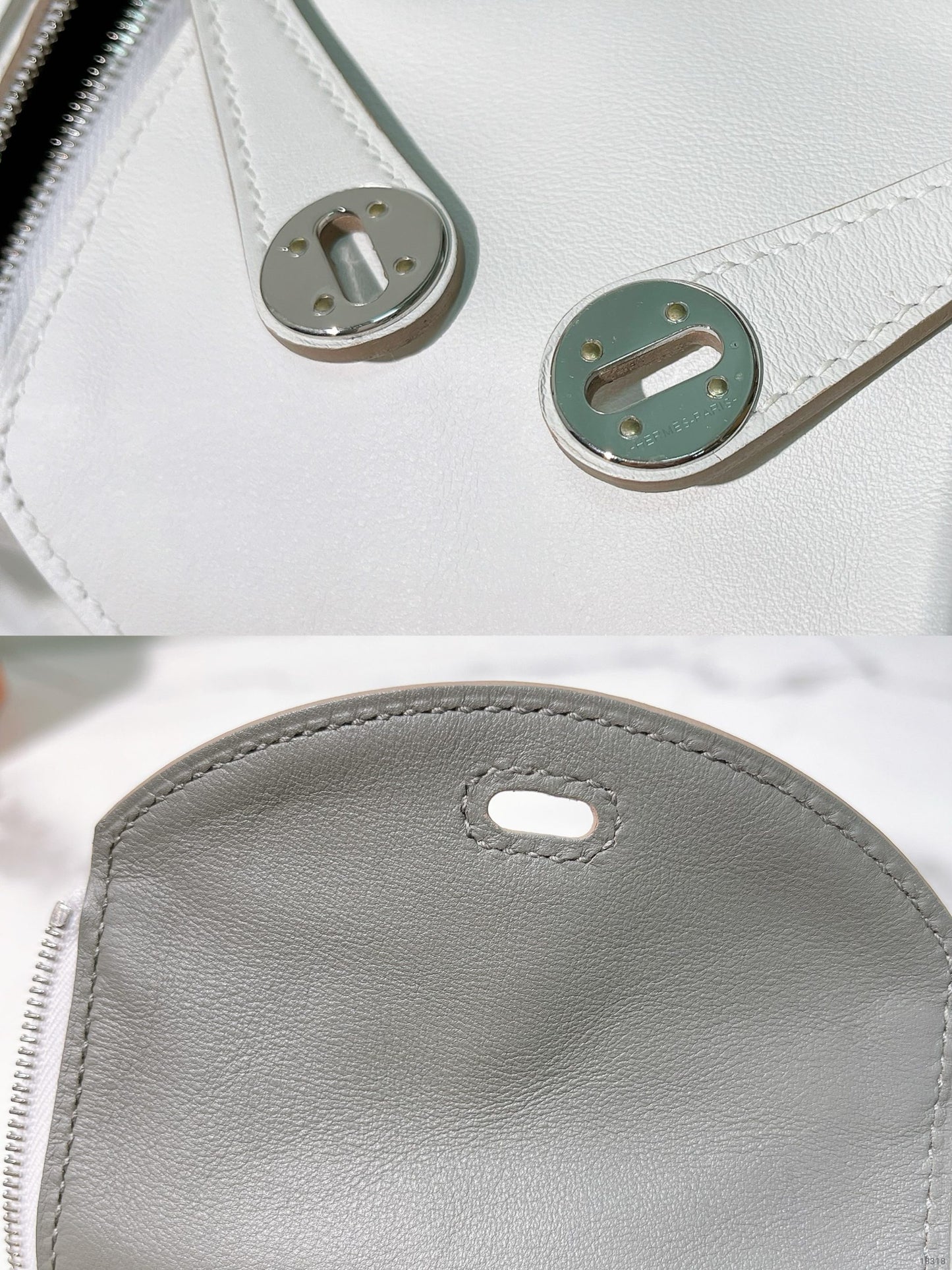 HERMES MINI LINDY, Gris Pale/Gris Meyer/Silver