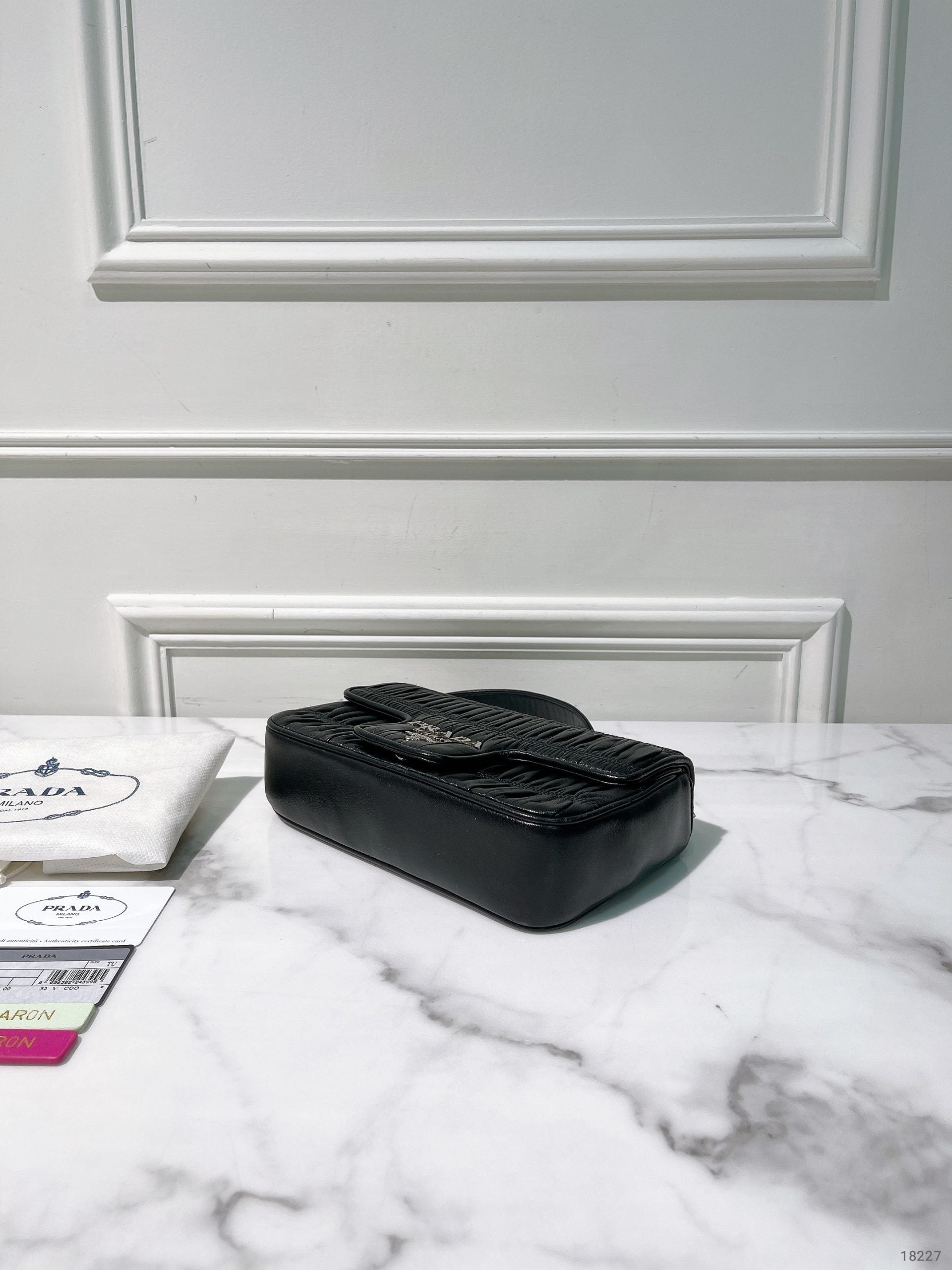 PRADA SHOULDER BAG, Black/Silver