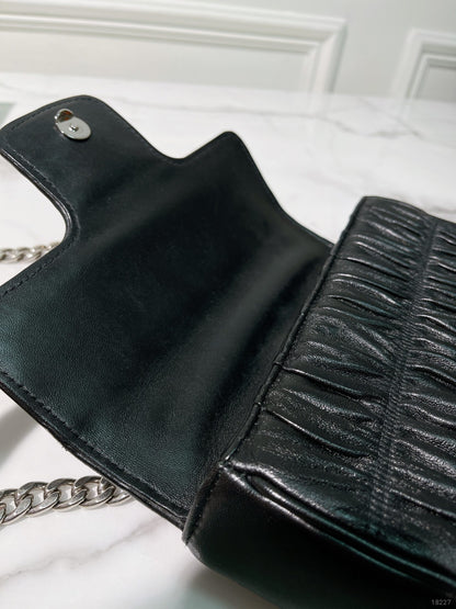 PRADA SHOULDER BAG, Black/Silver