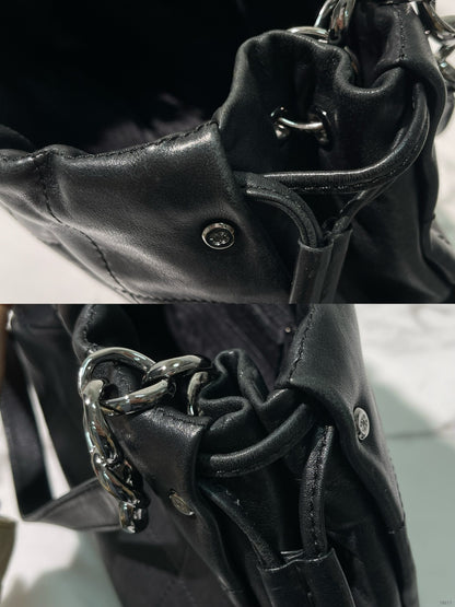 CHANEL VINTAGE BUCKET BAG, Black/Silver