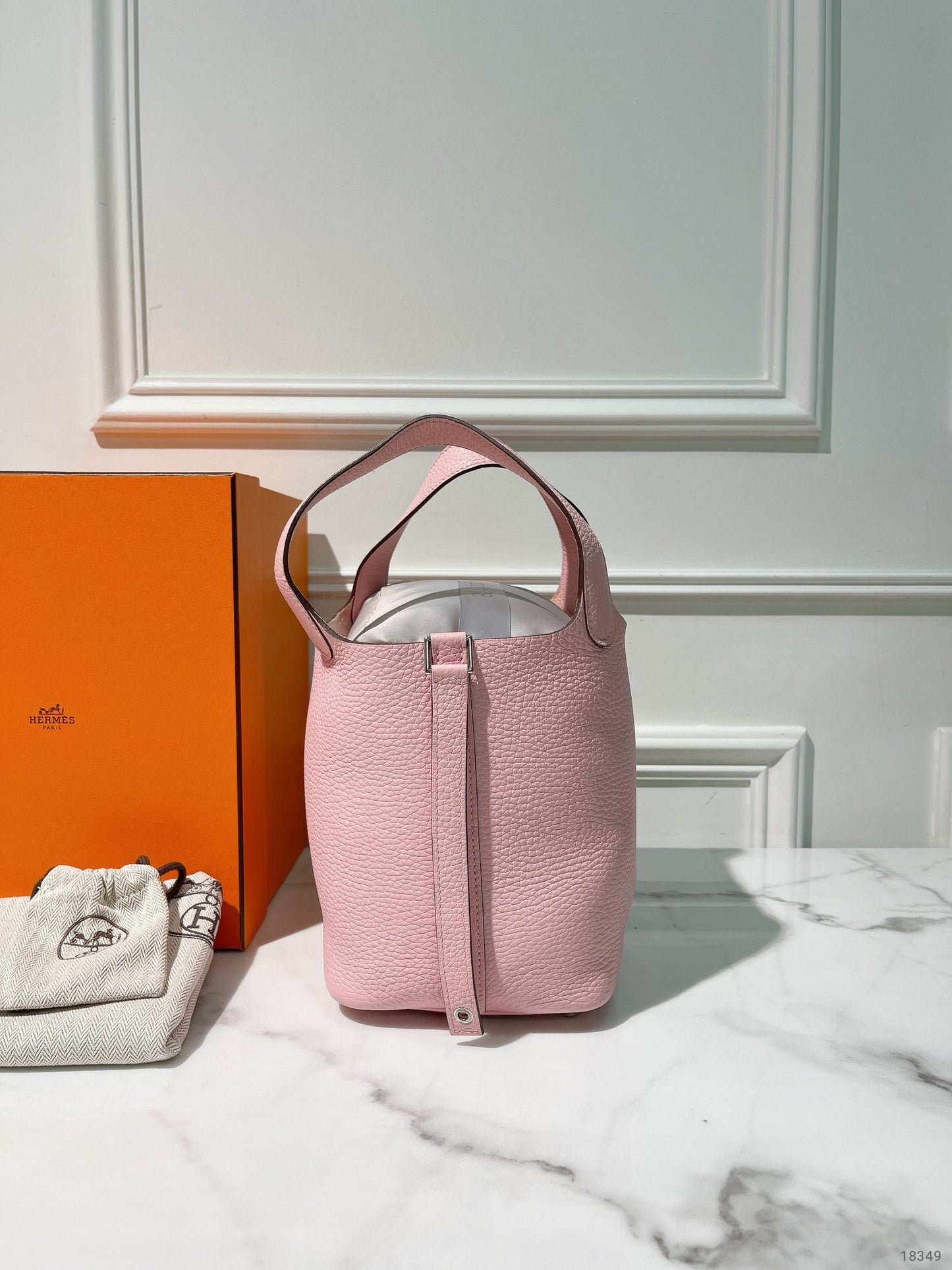 HERMES PICOTIN LOCK 18, Rose Sakura/Silver