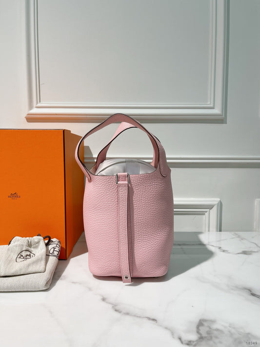 HERMES PICOTIN LOCK 18, Rose Sakura/Silver