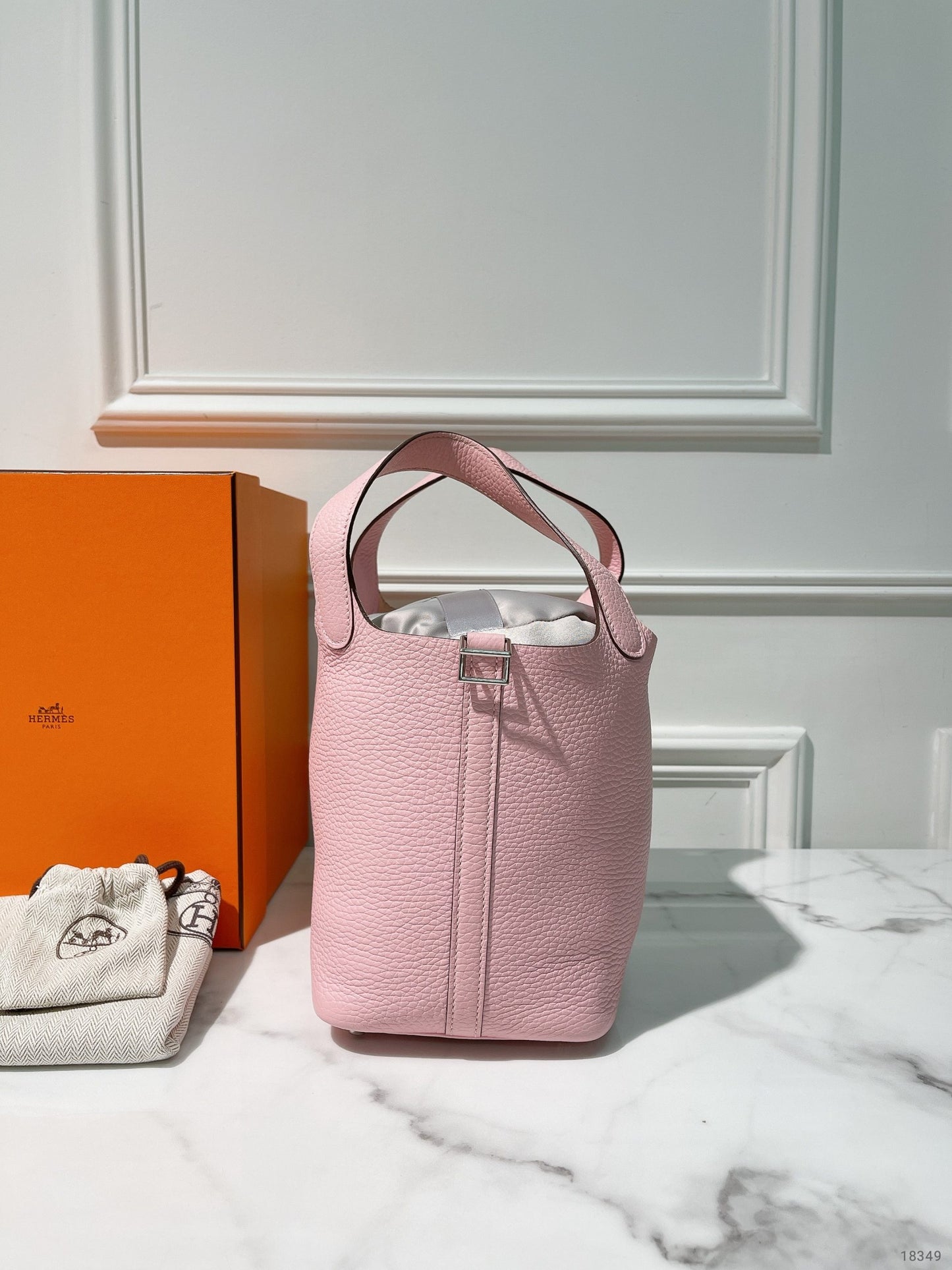 HERMES PICOTIN LOCK 18, Rose Sakura/Silver