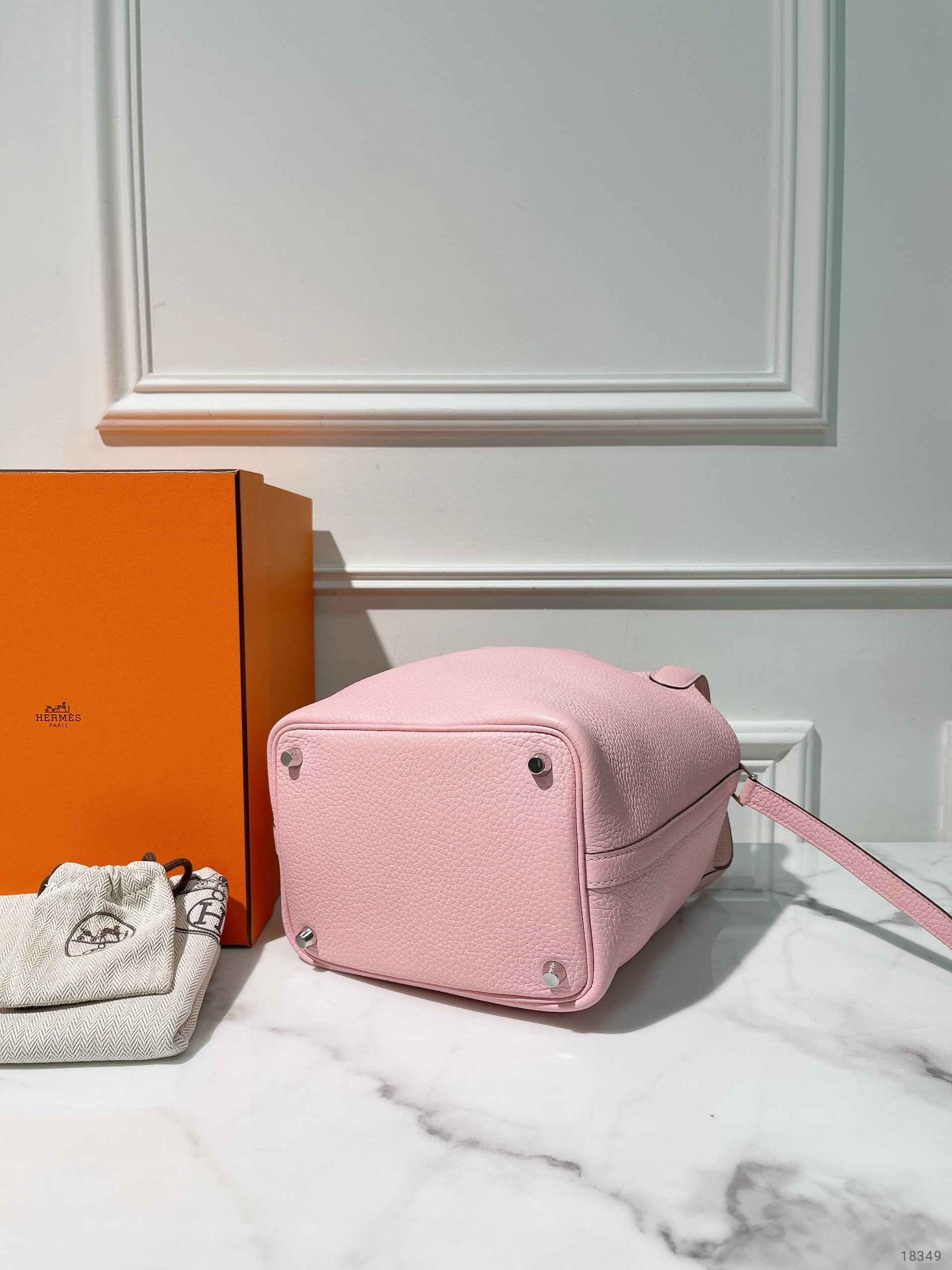 HERMES PICOTIN LOCK 18, Rose Sakura/Silver