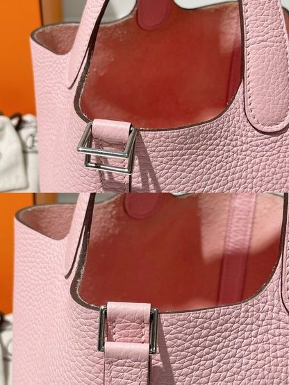 HERMES PICOTIN LOCK 18, Rose Sakura/Silver