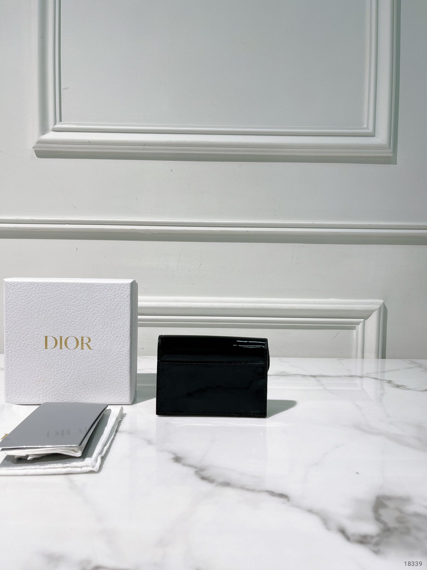 DIOR SADDLE CARD HOLDER, Black/Gold