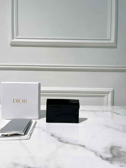 DIOR SADDLE CARD HOLDER, Black/Gold