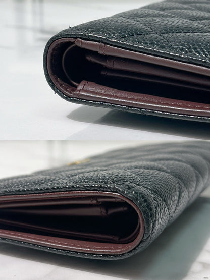 CHANEL CLASSIC FLAP WALLET, Black/Gold