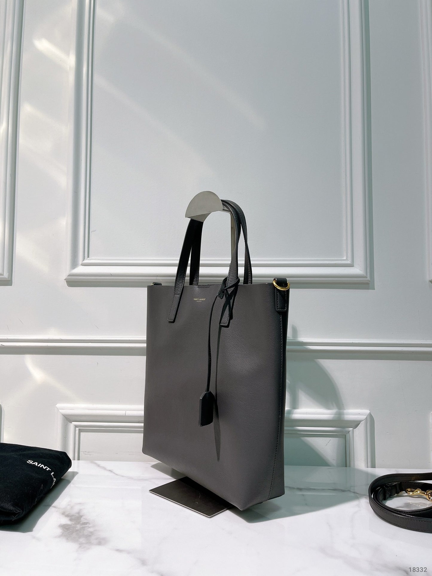 YSL SHOPPING TOY BAG, Storm/Gold