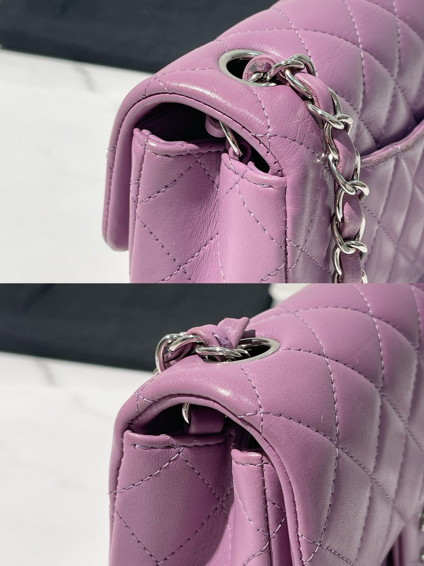 CHANEL MINI FLAP, Purple/Silver