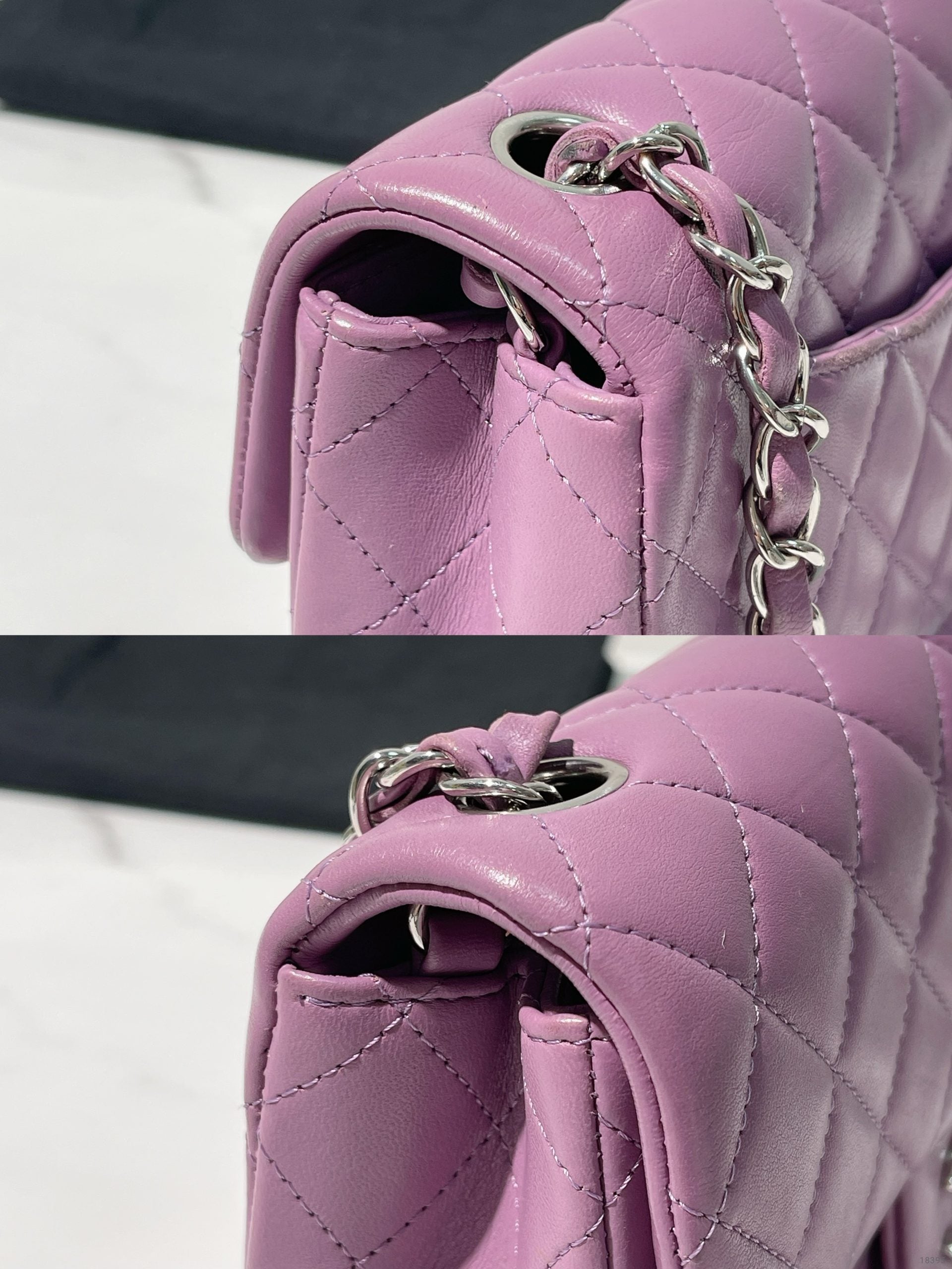 CHANEL MINI FLAP, Purple/Silver