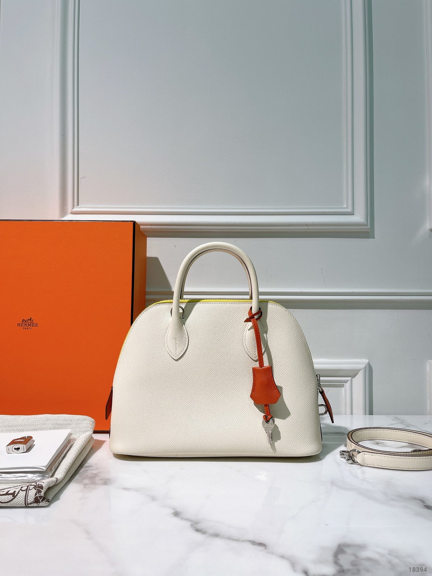 HERMES BOLIDE 25, Nata/Silver