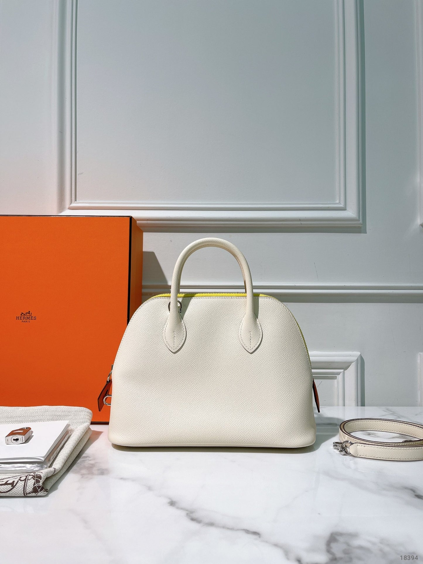 HERMES BOLIDE 25, Nata/Silver