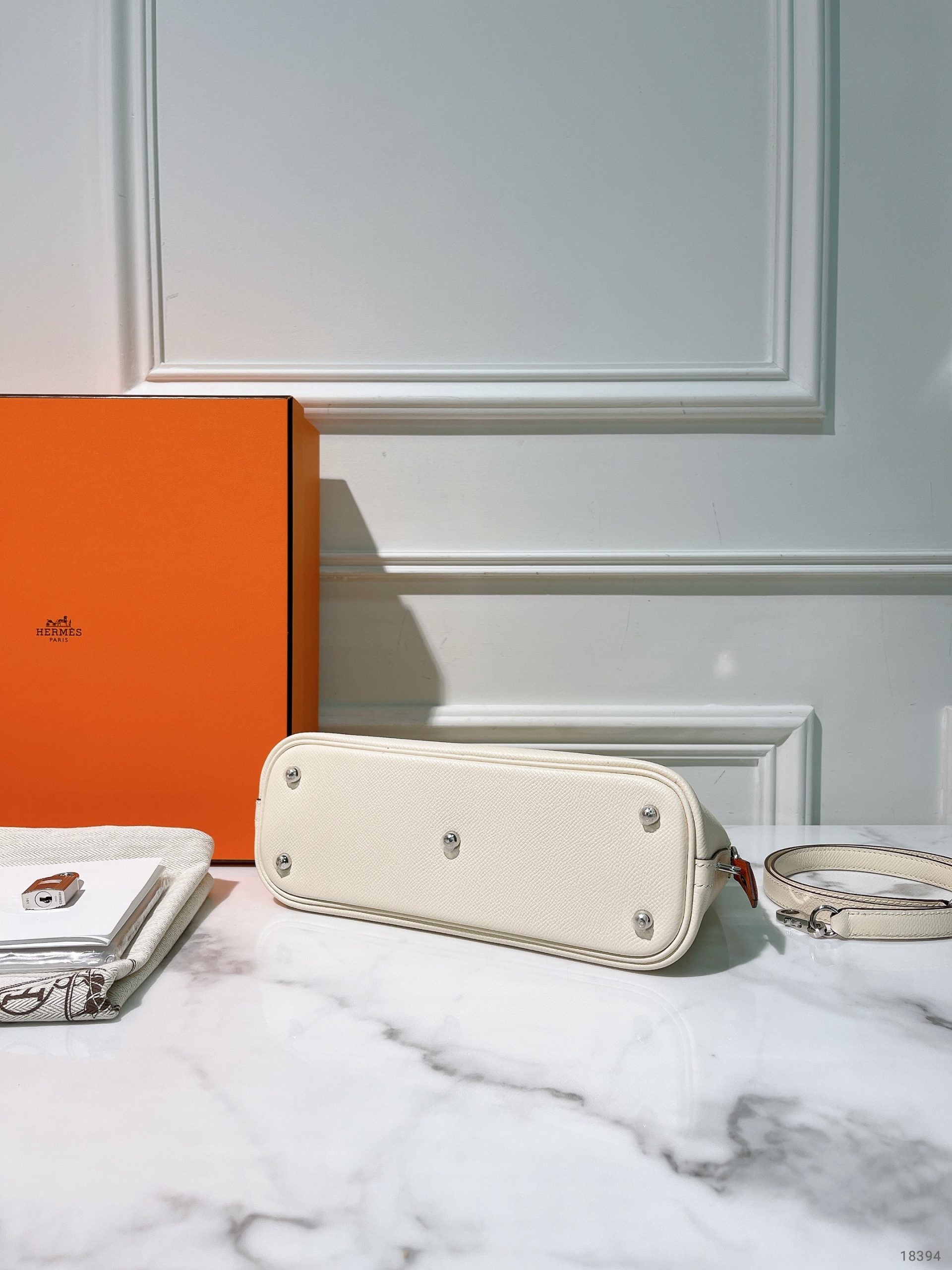 HERMES BOLIDE 25, Nata/Silver