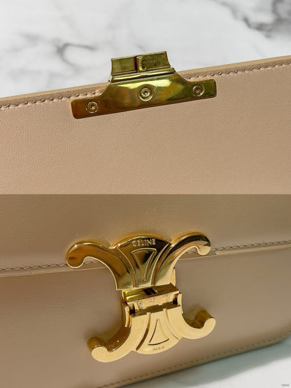 CELINE TEEN TRIOMPHE BAG, Beige/Gold