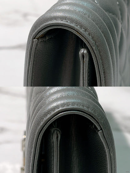 CHANEL BOY CLUTCH BAG, Silver