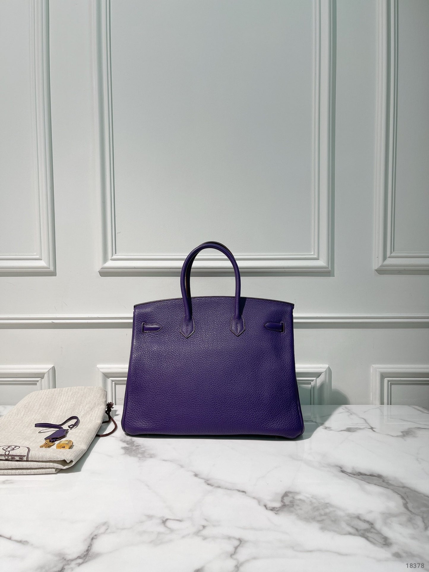 HERMES BIRKIN 35, Ultraviolet/Gold