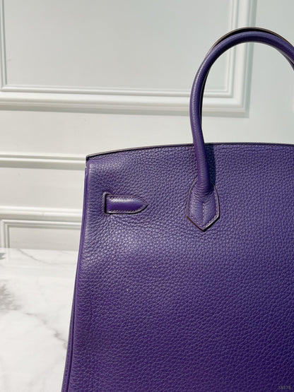 HERMES BIRKIN 35, Ultraviolet/Gold