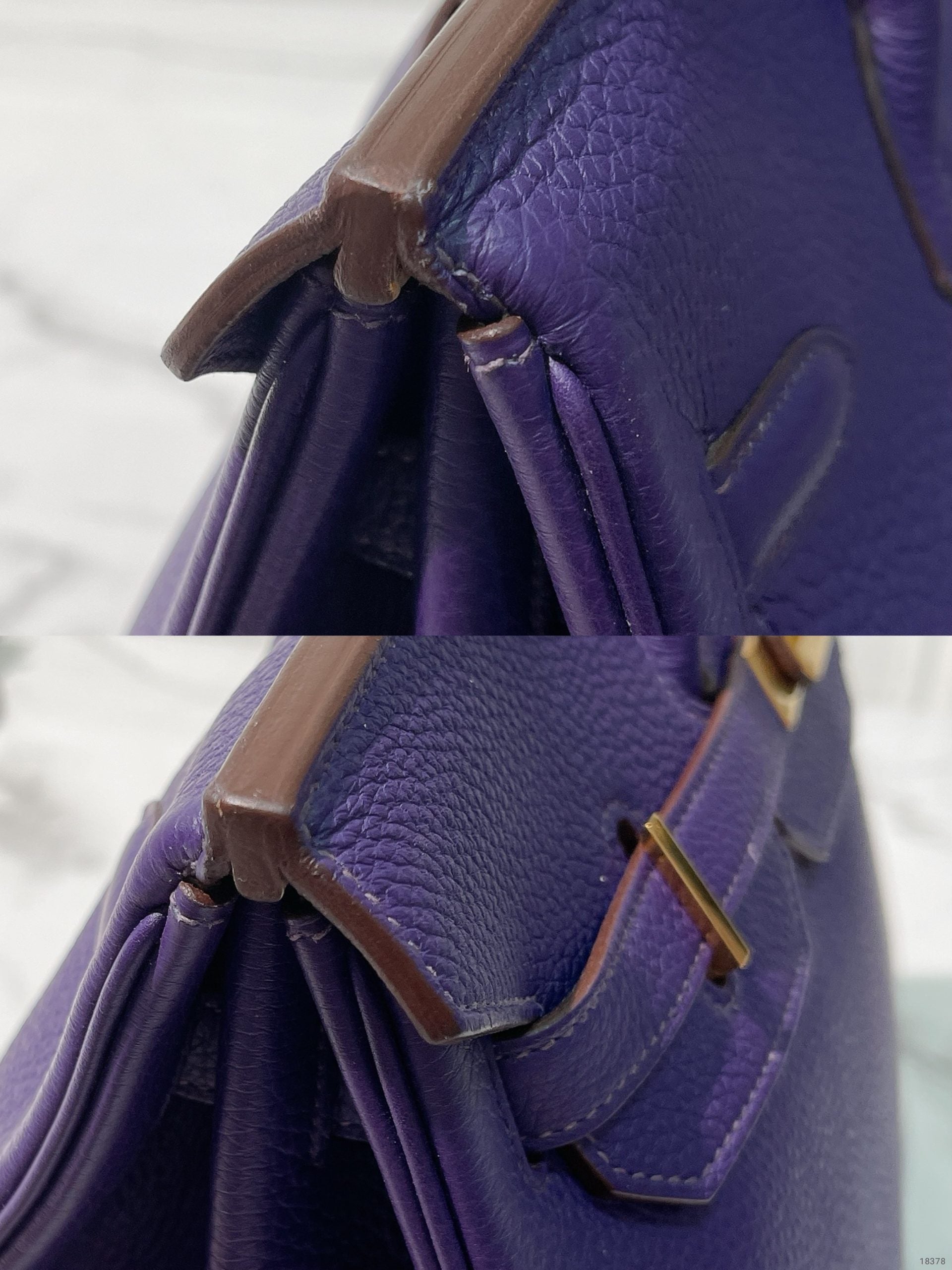 HERMES BIRKIN 35, Ultraviolet/Gold