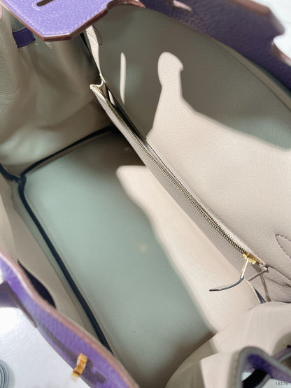 HERMES BIRKIN 35, Ultraviolet/Gold