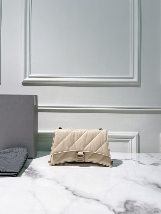 BALENCIAGA CRUSH XS, Beige/Silver