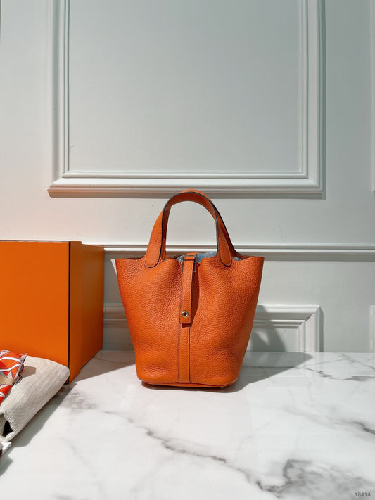 HERMES PICOTIN LOCK 18, Feu/Silver