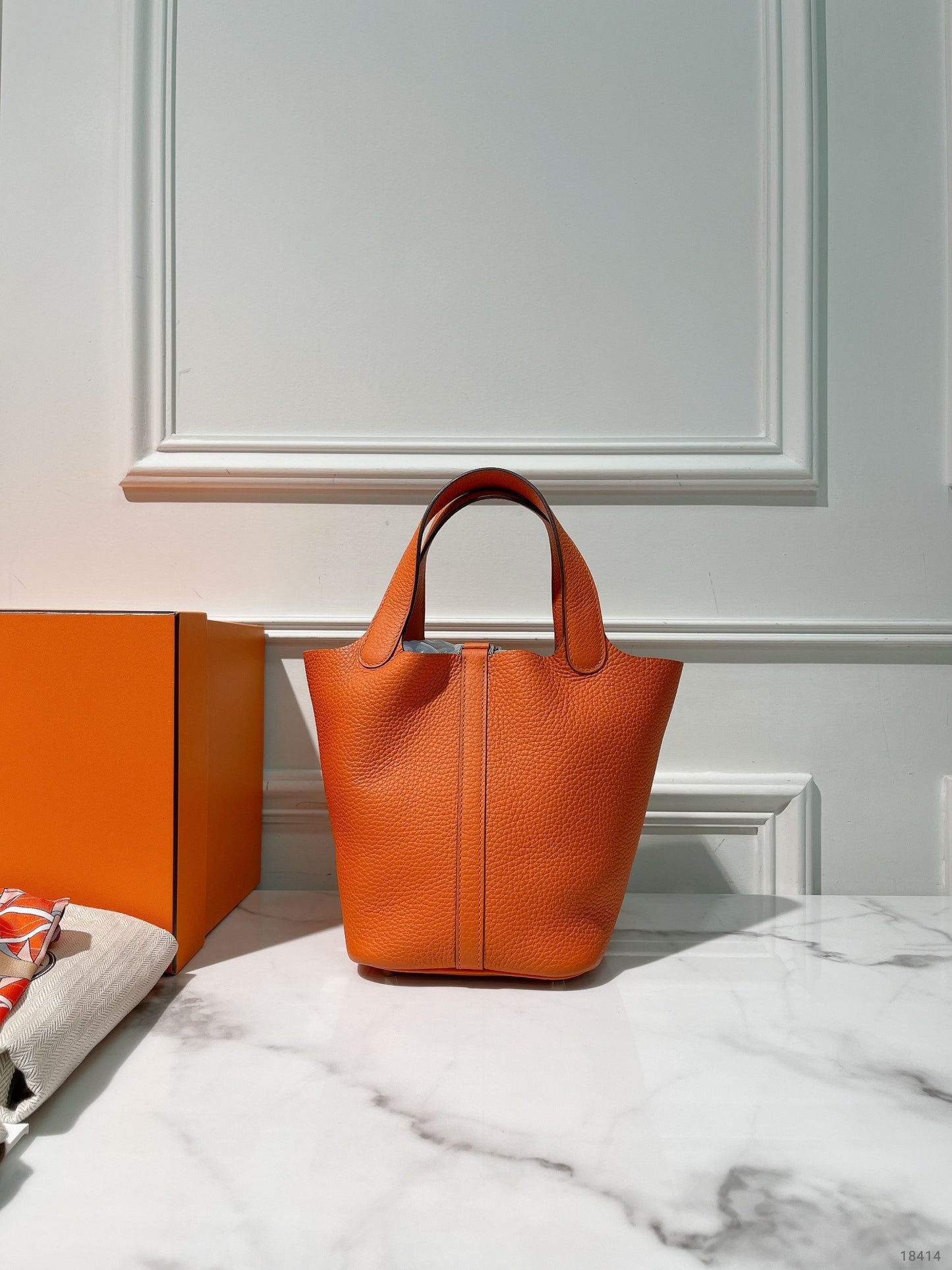 HERMES PICOTIN LOCK 18, Feu/Silver