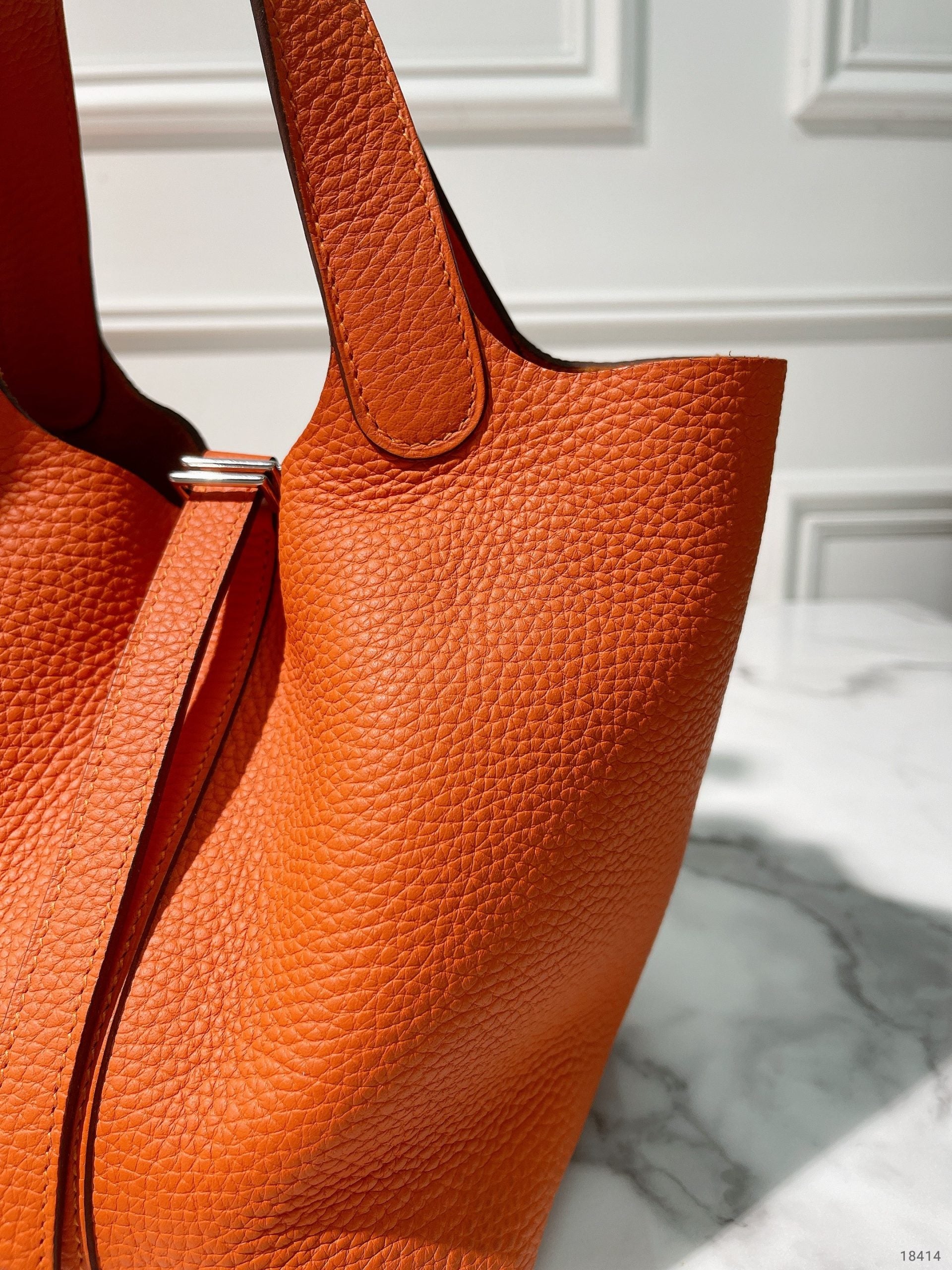 HERMES PICOTIN LOCK 18, Feu/Silver