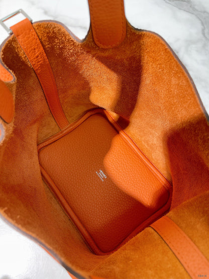 HERMES PICOTIN LOCK 18, Feu/Silver