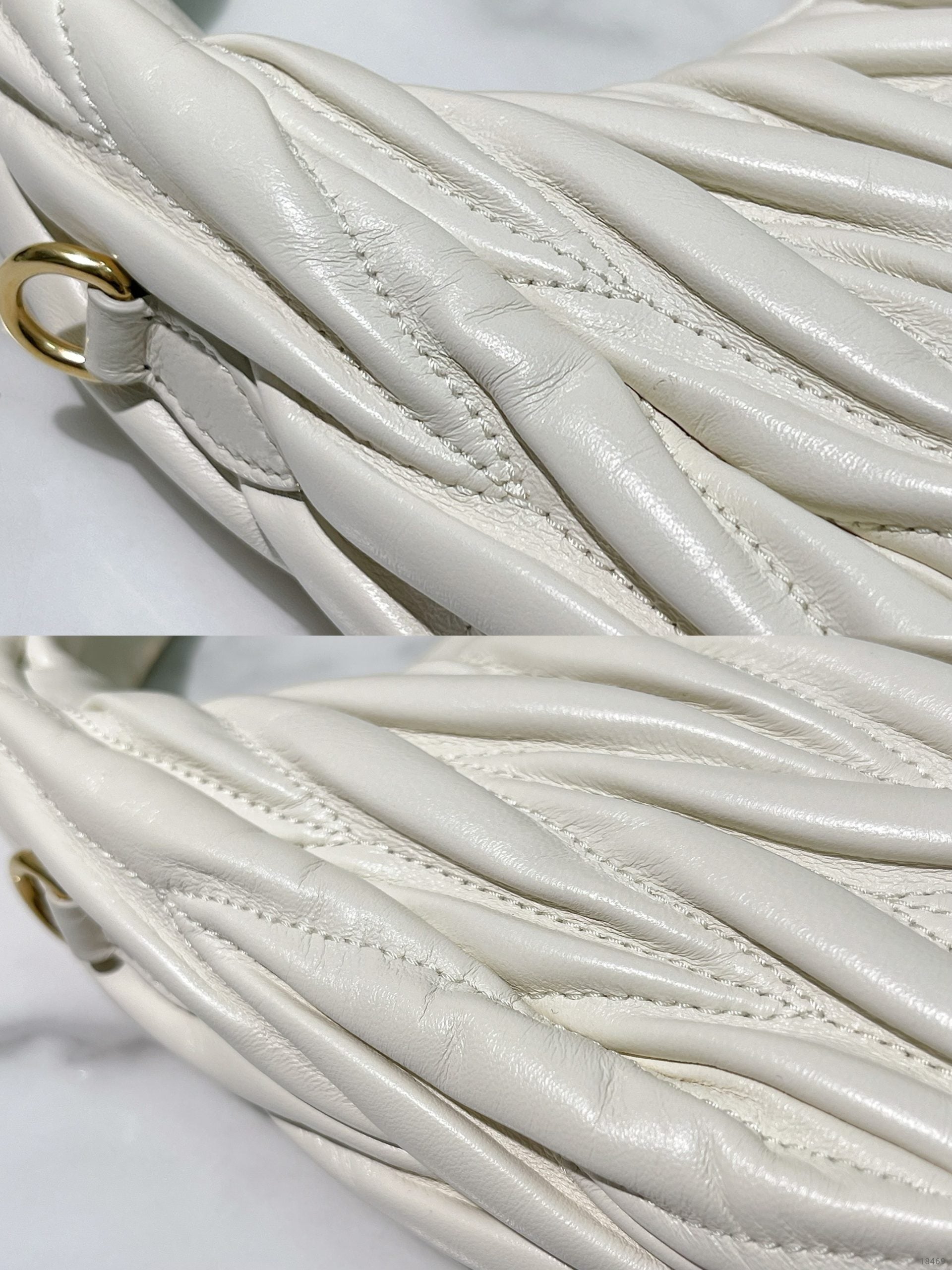 MIUMIU SMALL WANDER, White/Gold